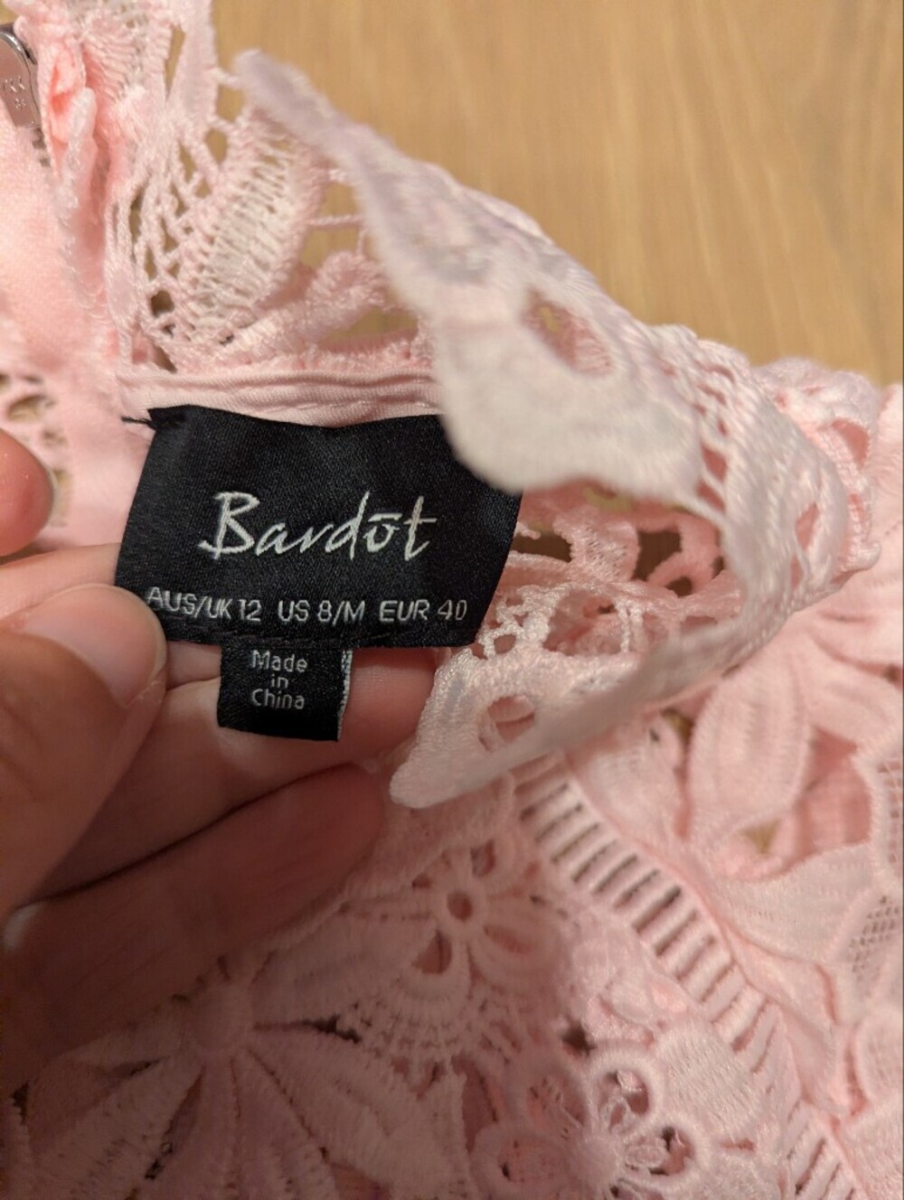 Delicate Pink Floral Lace Dress - Picture 5 of 6